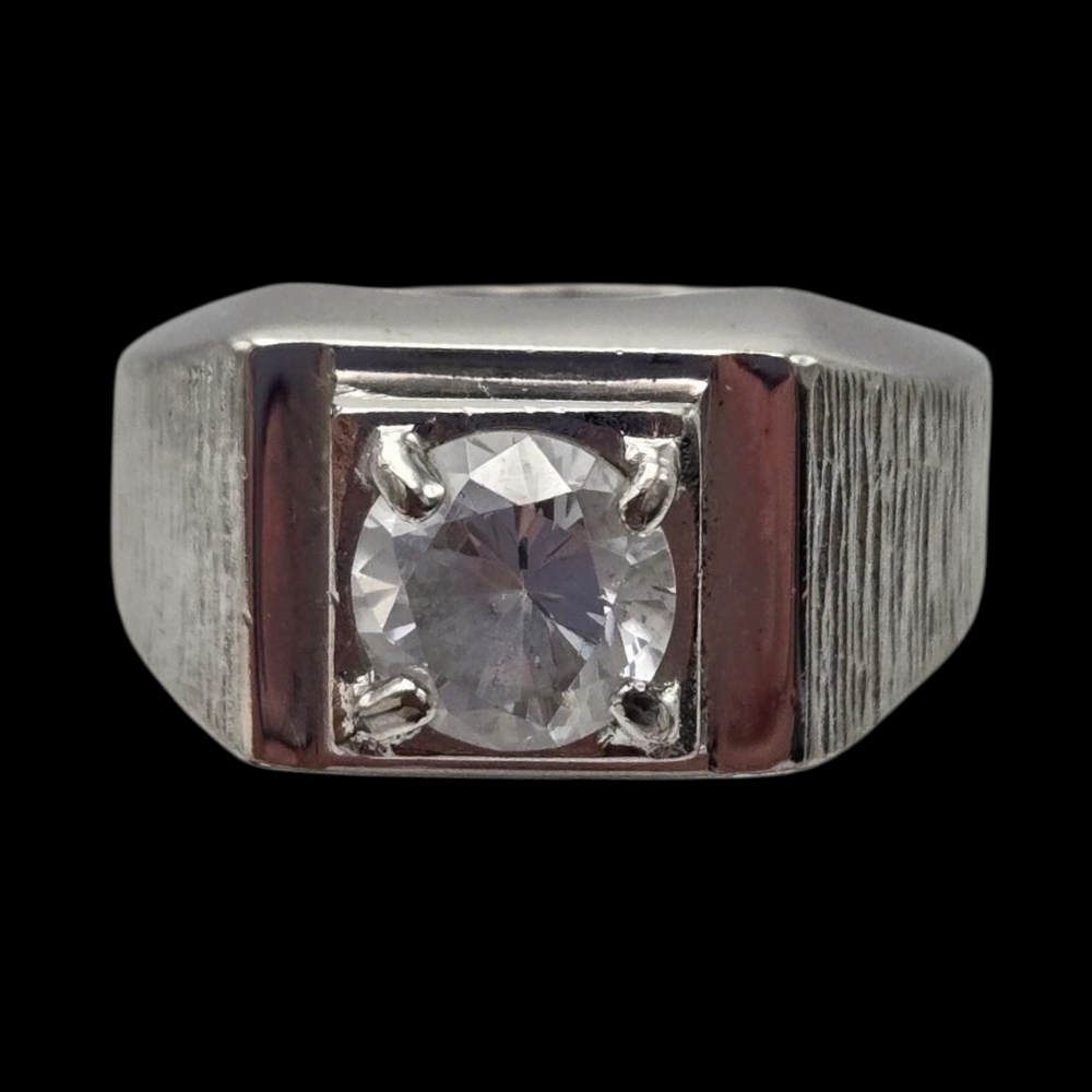 Lind Sterling Silver and CZ Men's Ring